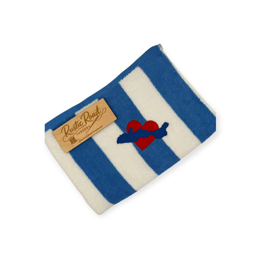 Personalized Cabana Stripe Embroidered Beach Towel