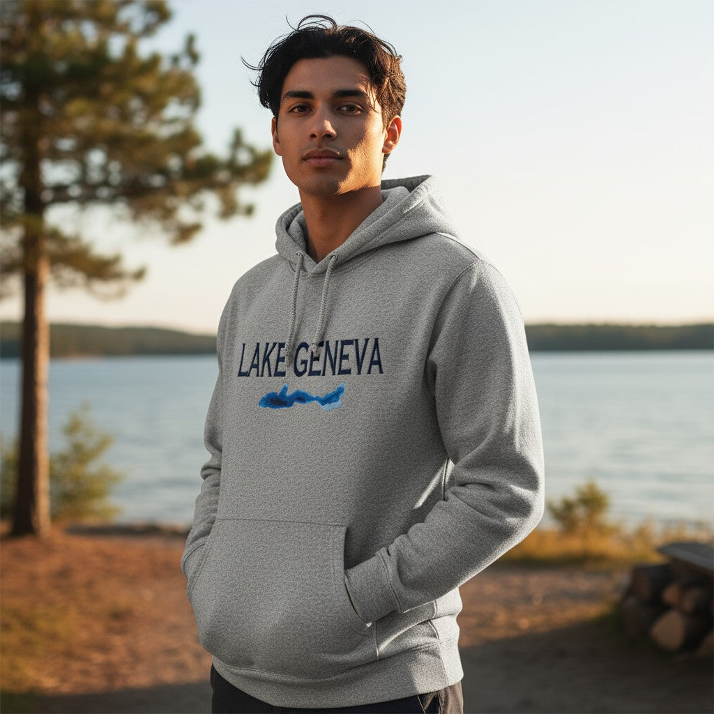 Geneva Lake Cozy Hoodie w/Bathometric Map